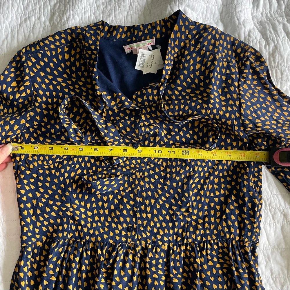 NWT Bonpoint $395 Navy Heart Dress Small Sample - Picture 5 of 11